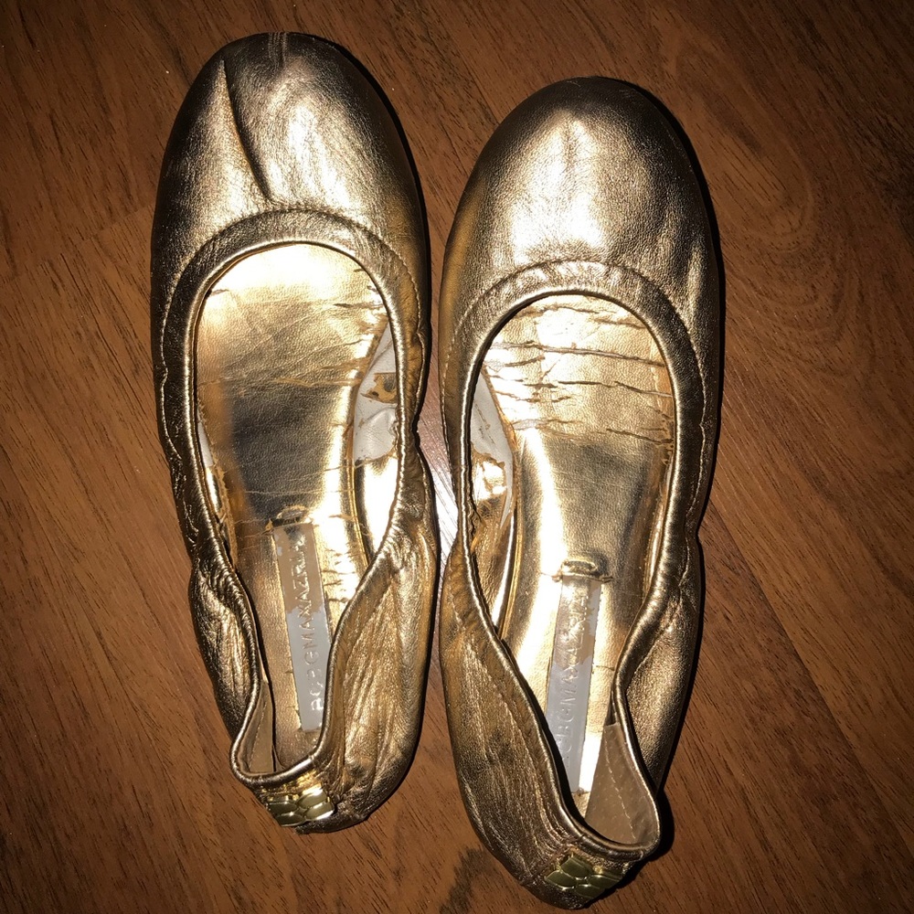 Gold ballet flats
